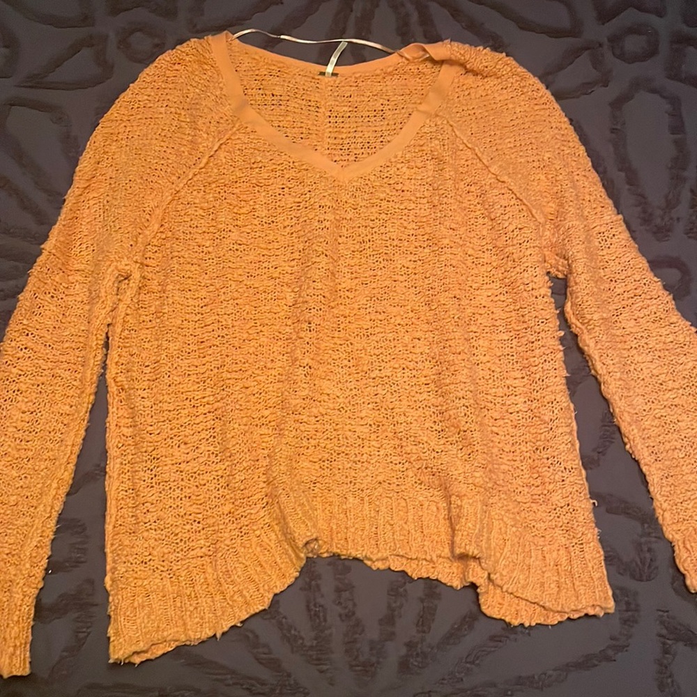 Orange free people sweater